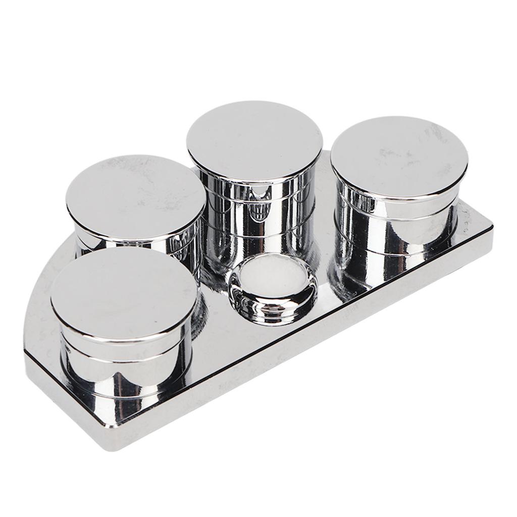 Watch Oil Cup Stand Stainless Steel 4 Dish Reusable Portable Watch Oil Cup Tray for Amateurs