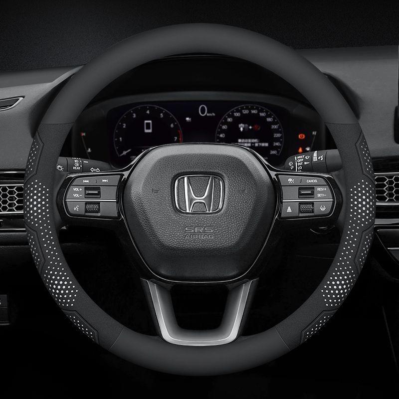 AAAKQ1 For Honda CRV steering wheel cover special flip fur Napa leather pattern sports carbon fiber pattern sweat-absorbing