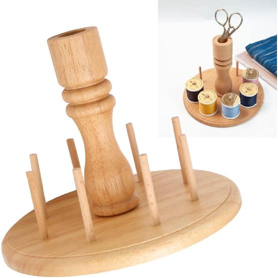 Wooden Thread Holder Rack, 8 Spools Beech Wood Embroidery Quilting Sewing Tools Bobbin Holder, Sewing Storage Rack Holder