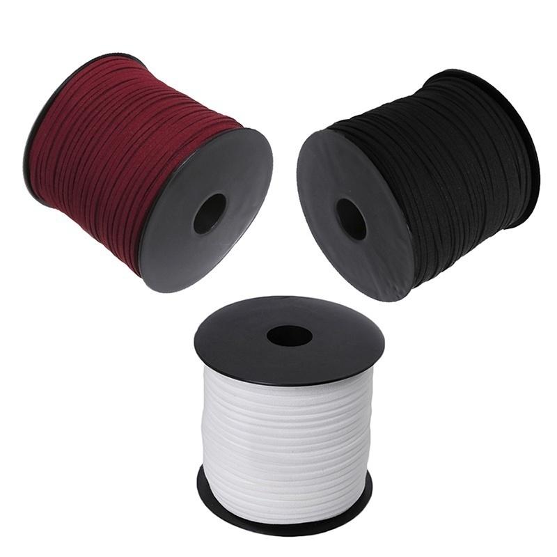 1Pcs Faux Suede Cord Leather Lace For Clothes Shoes Jewelry Making Findings about 3mm 100 yards/roll
