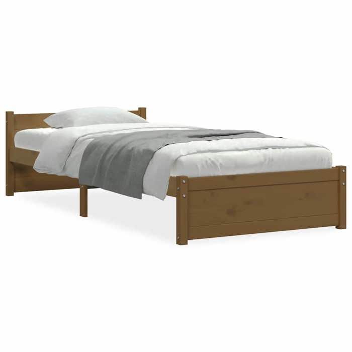 VidaXL Bed Frames Honey Brown Solid Wood 75x190 Cm Small Single 815007