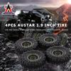 Goolsky 4pcs AUSTAR 110mm 1.9" Rim Rubber Tire Wheels for 110 RC Car Traxxas HSP Redcat RC4WD Tamiya Axial SCX10 D90 HPI RC Rock Crawler