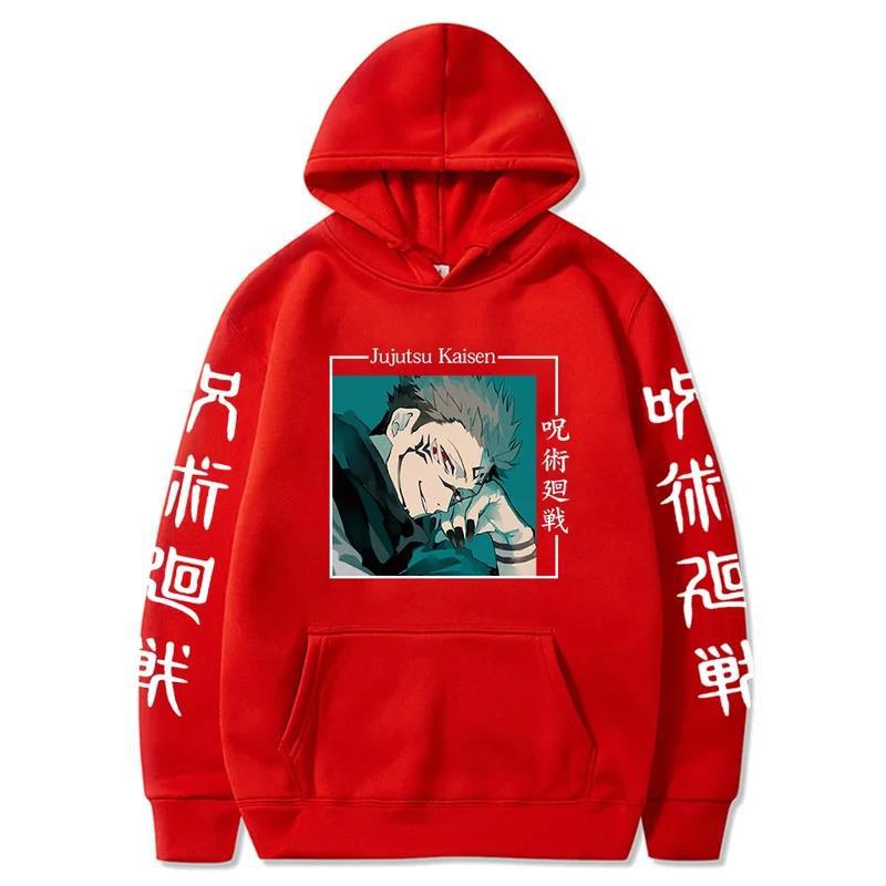 

Funny Harajuku Cartoon Ryomen Sukuna Anime Hoodies Kaisen Autumn Winter Fleece Streetwear Tops S
