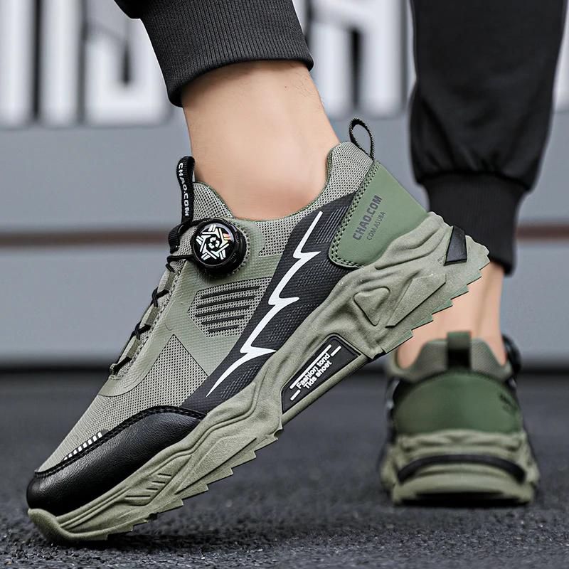 New Soft Soled Rotating Shoelaces Outdoor Running Shoes Student Sneakers Men'S Korean Breathable Casual Sports Shoes Four Season