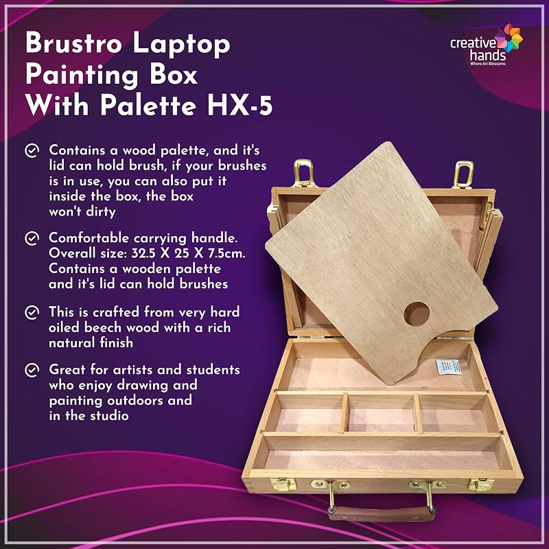 Brustro Artists Laptop Painting Box with a Palette