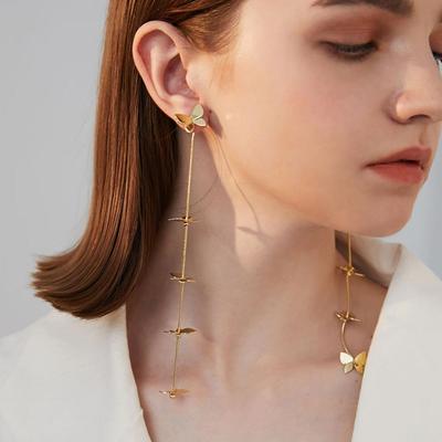 2021 Trend 925 Silver Needle Butterfly Simple Long Fringed Unusual Earrings Fashion Jewelry for Women (5pcs of Free Shipping)
