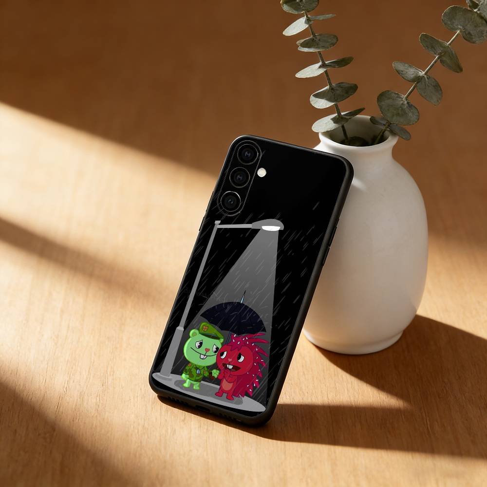 h-Happy T-Tree Friends Phone Case For Samsung Galaxy A20,21s,22,31,32,52,53,72,73,80,91 Soft Black Shell