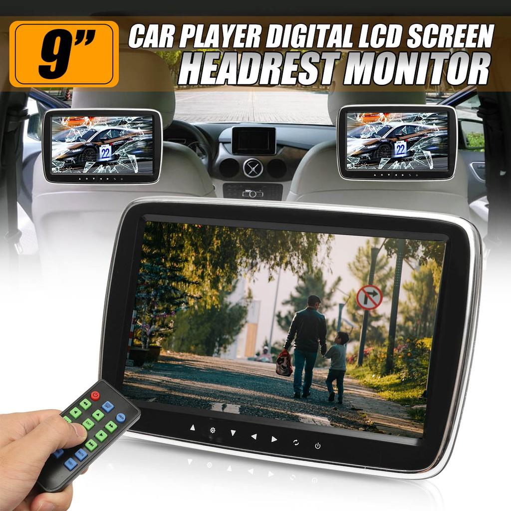 DVD Video Player USB/SD/HDMI/IR/FM TFT LCD Digital Screen Touch Button Game Remote Control 9Inches HD Car Headrest Monitor