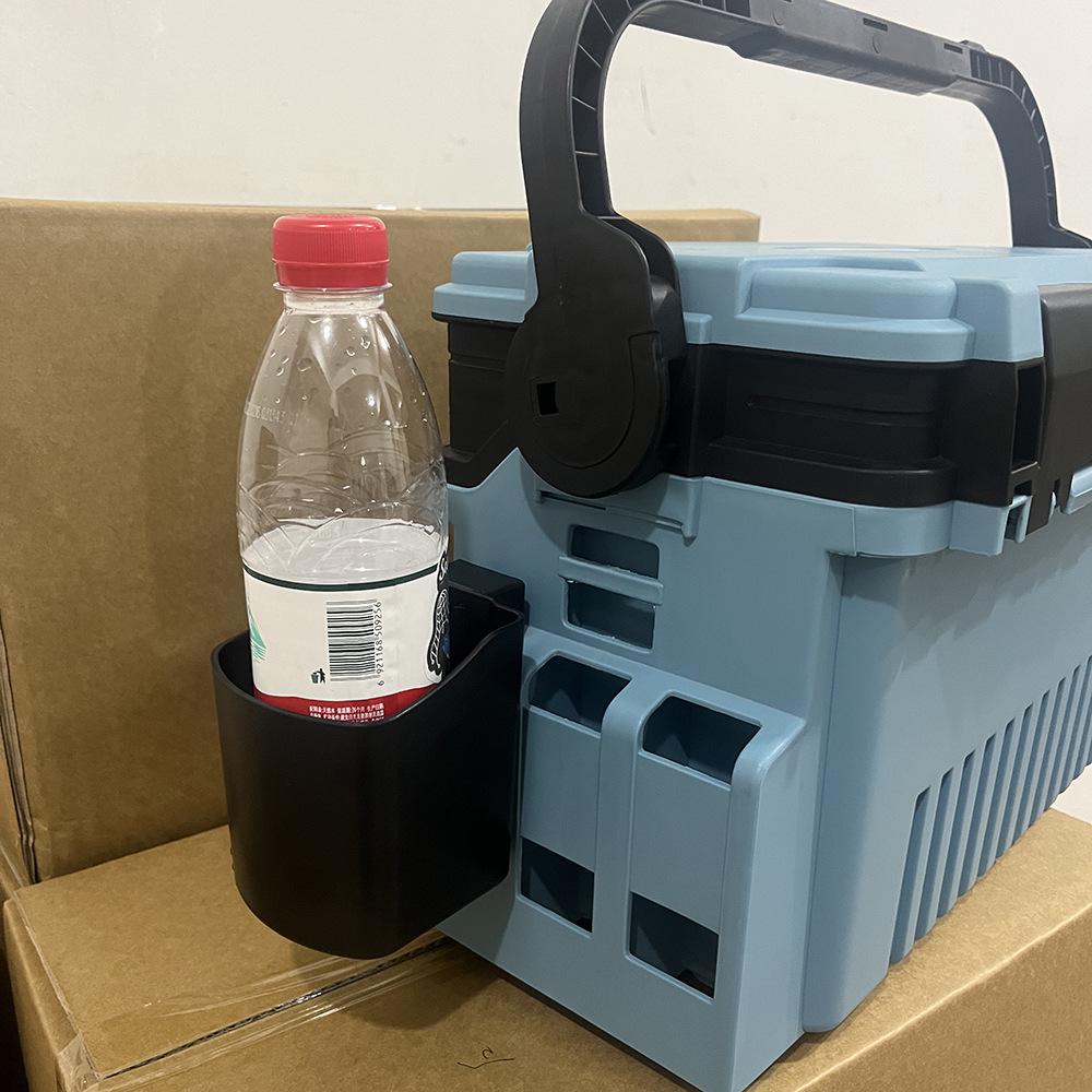 Portable Fishing Box with Rod, Lure, and Cup Holder Accessories
