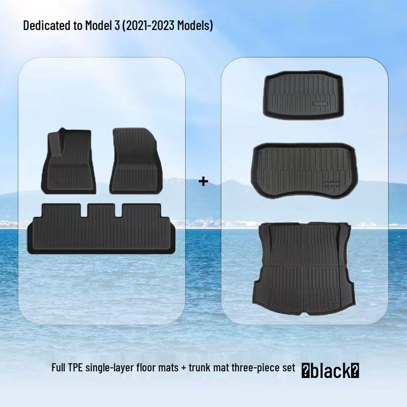 Tapis de sol TPE Haut de gamme pour Tesla Model Y/3 - Accessoires Auto Personnalisés