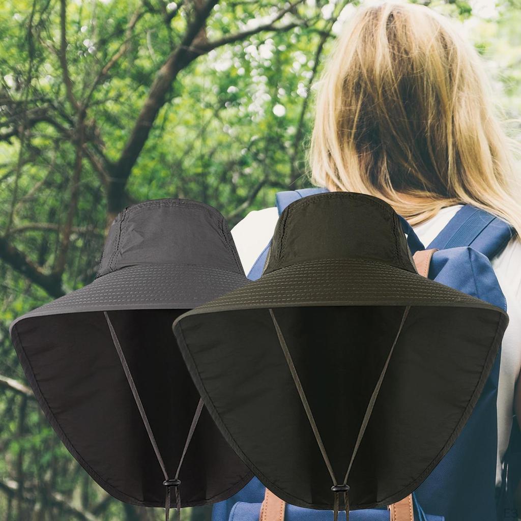 Bucket Hats Wide Brim with Neck Flap Ear ion Mesh Breathable for Women