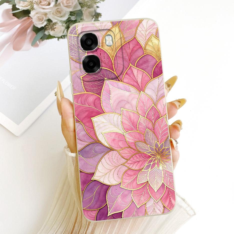 Für Oppo A6t Pro 4G Hülle CPH2849 Luxuriöse Blumen Candy Bemalte Abdeckung Weiche Silikonhülle Für Oppo A6t 5G OppoA6t Pro 4G Funda Taschen