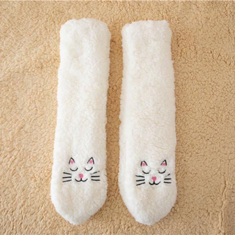 Adult Coral Fleece Breathable Socks Winter Extra-thick Lambswool Socks Sleep Socks Mid-calf Floor Socks Maternity Warm Socks