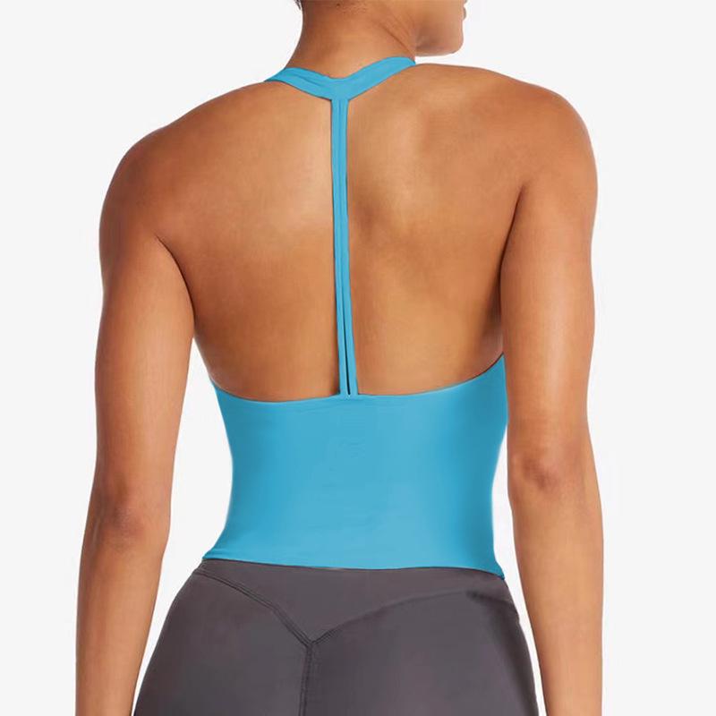 Y-Shaped Back U-Neck Slimming Yoga Sports Bra - Breathable Women's Activewear Top