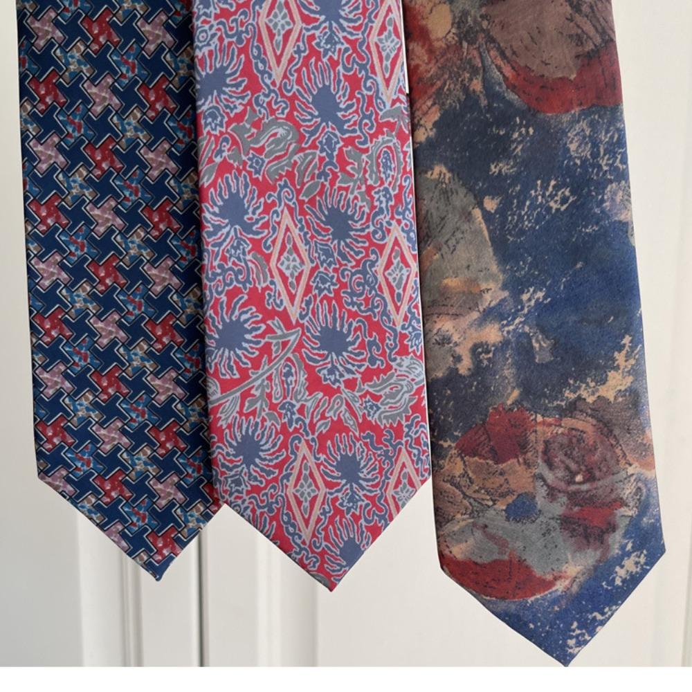 Ascots Floral Neck Ties Jacquard Oil Painting Tie Artistic Wedding Necktie Gentleman  Male