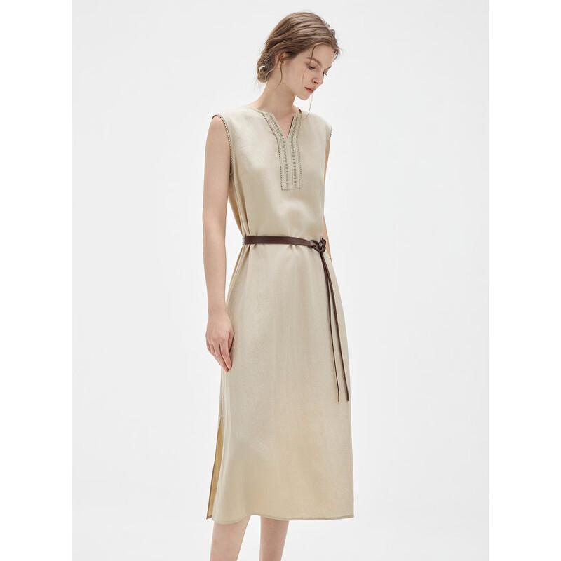 

ELLE Women s Lyocell Tencel Sleeveless A-Line Midi Dress M