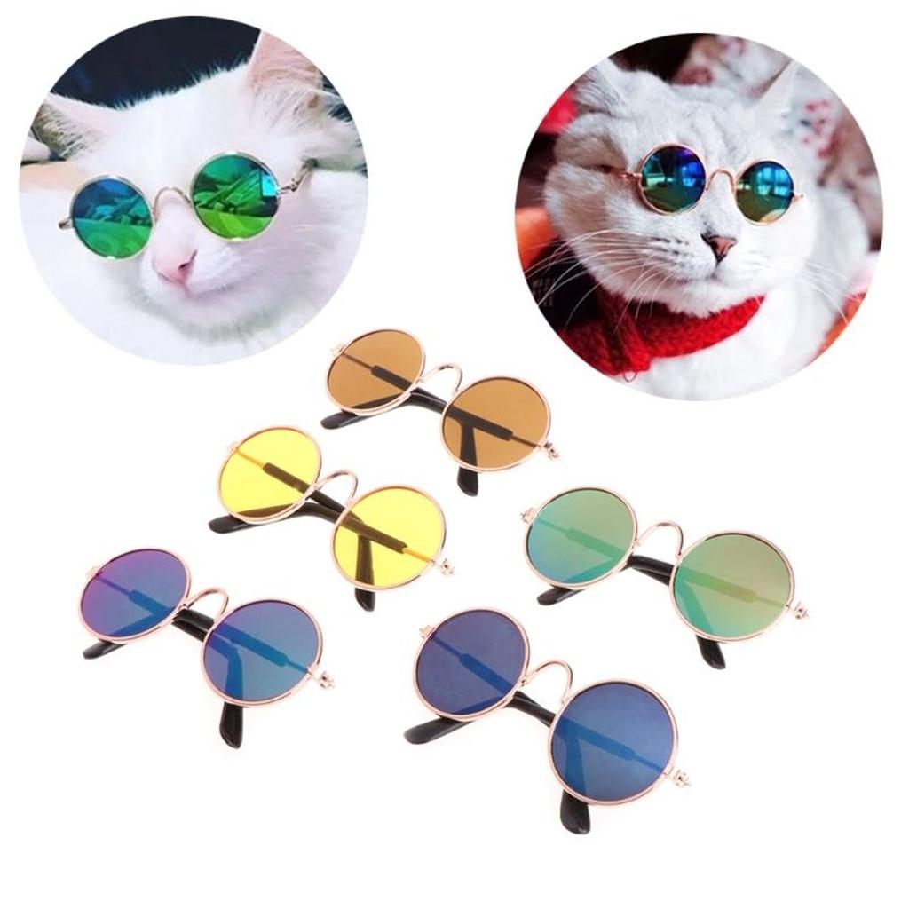 Fashion Dog Cat Pet Glasses Creative Trend Photography Round Frame Small Sunglasses Retro Cat Dog Sunglasses