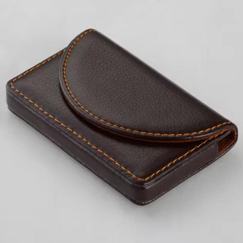 Pu Leather Business Card Holder Professional Credit Card Case With Magnetic Shut Rfid Large Capacity Wallet For Men Office