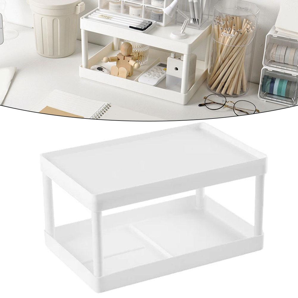Abnehmbarer doppelstöckiger Schreibtisch-Organizer für Kosmetik und Schreibwaren Effizientes Aufbewahrungsregal, um den Schreibtisch ordentlich und organisiert zu halten
