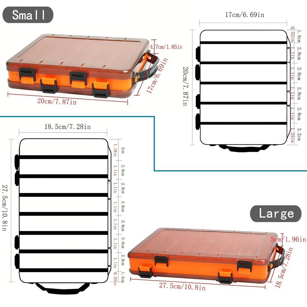 Fishing Tackle Box Transparent Double Sided Fishing Lure Box Plastic Tackle Storage Tray Fishing Tackle Case 10 Cells / 14 Cells
