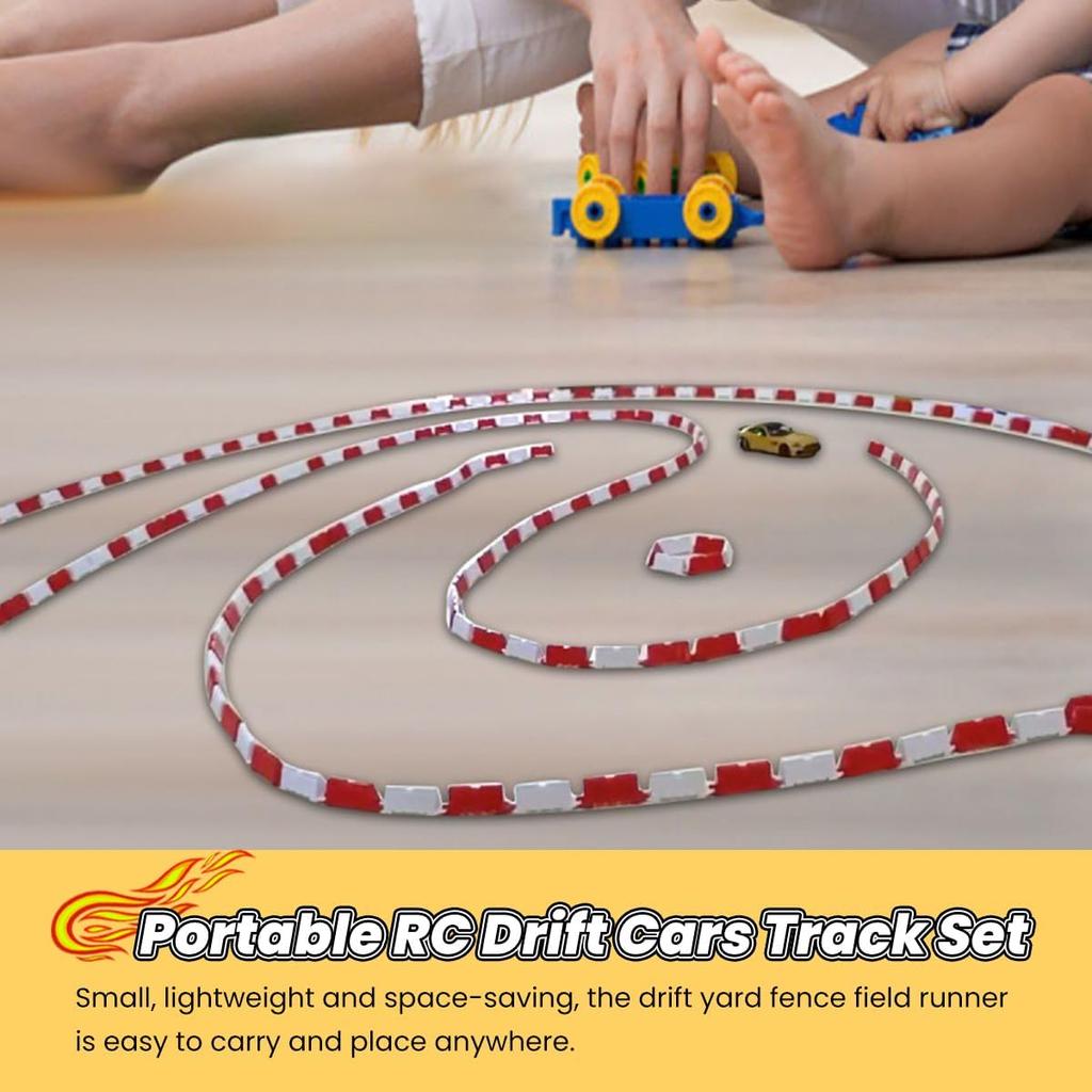 120Pcs RC Car Racing Track Drift Runway, Drift Cars RC Barrier, RC Drifting Race Track Barrier, Drift Field Fence for Remote Control Cars Drifting