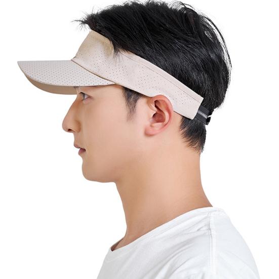 Men Summer Hat Empty Top Hollow Out Mesh Long Brim Sunscreen Anti-UV Face Protection Lightweight Tennis Jogging Peaked Cap