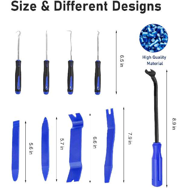 Auto Trim Removal Tool Set Pry Tool Kit, Door Panel Removal Tool, Fasteners Remover,Automotive Hook Set, Car Auto Oil Seal/O-Ring Seal Gasket Mini