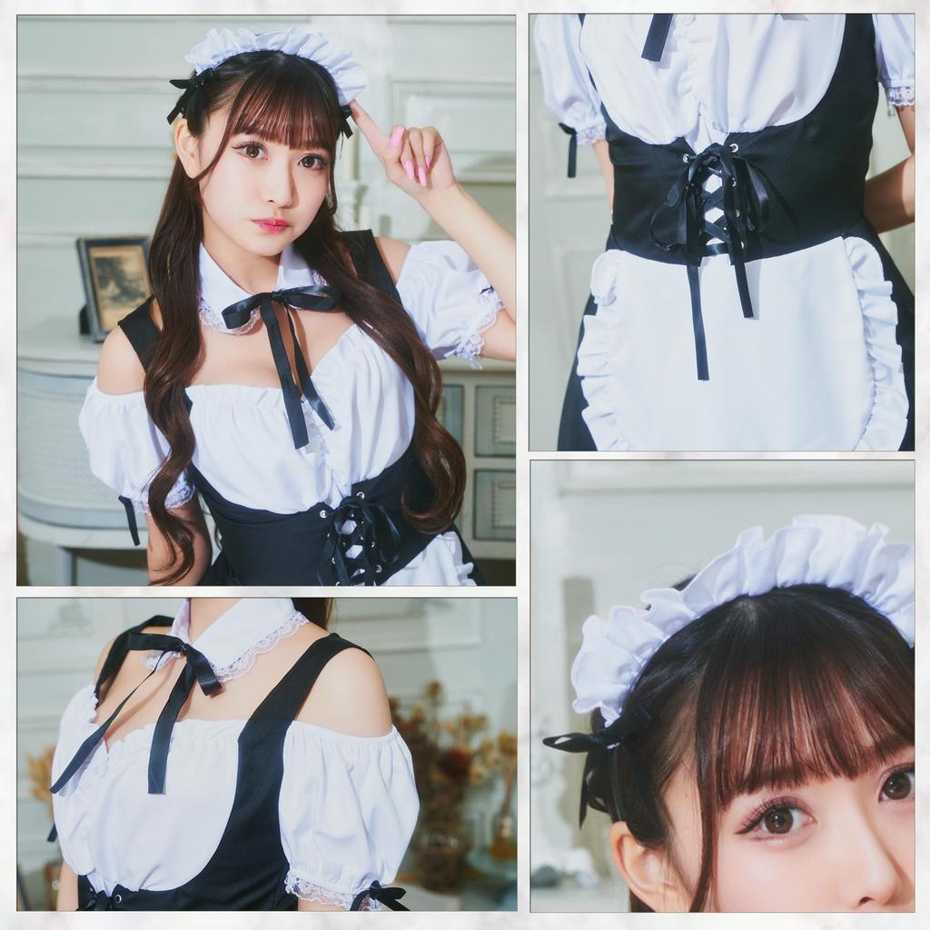 Clearstone GLOWHOLIC Cosplay Halloween Corset Maid, Women's, Size M, Black