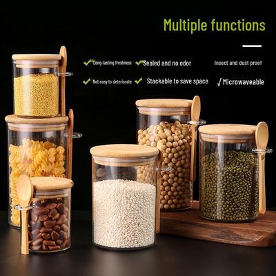 Airtight Glass Storage Jar for Coffee, Snacks, Grains, and Tea - Large Capacity