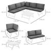 4-Piece Garden Seating Group Lounge Furniture Set 4-Piece, 115 Cm X 61 Cm X 65 Cm, Grey + White