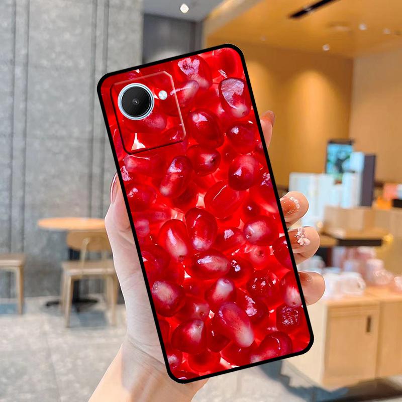 Food Fruit Red Pomegranate Case For Realme C55 C33 C31 C35 C30 C11 C15 C25s C21Y GT Neo 5 3T 2T 8 9 10 11 Pro Plus
