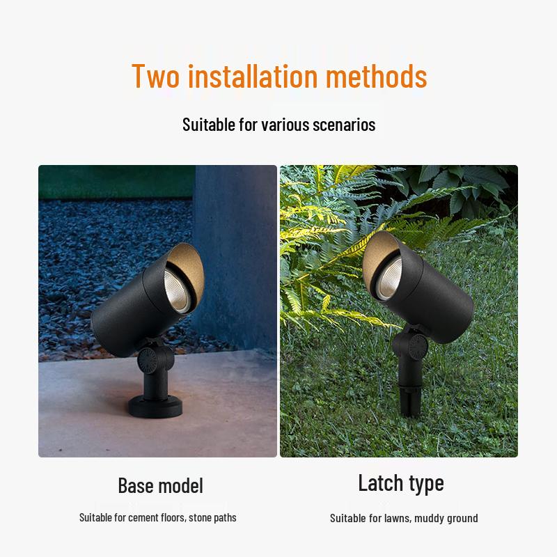 Waterproof Outdoor Tree Spotlight with Garden Ground Plug, Lawn Floodlight for Courtyard Landscapes