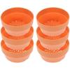 6 Stück Imitation Ton Kunststoff Blumentopf Rundes Design Drainageloch Innen Außen Sukkulenten Pflanzgefäß Gartenbedarf Orange 12,5 cm