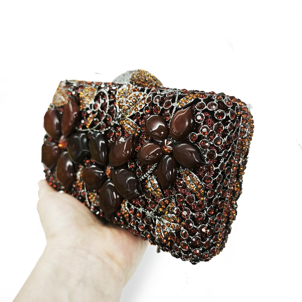 Women Big Stone Crystal Evening Bags Purses Wedding Clutch Minaudiere Lady Rhinestones Handbags Ladies Gala Dinner Handbags