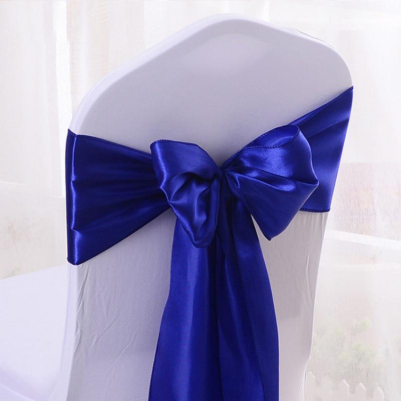 1 Pcs Satin Chair Sashes Quality Chair Ribbons Elegant Premium Bows Chairs Tie Back Chairs Decoration For Wedding Banquet Party