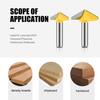 Efficient 8mm Shank V Flute Router Bit Carbide End Mill With 60 To 150 Degree Options for Profession Woodworking Project