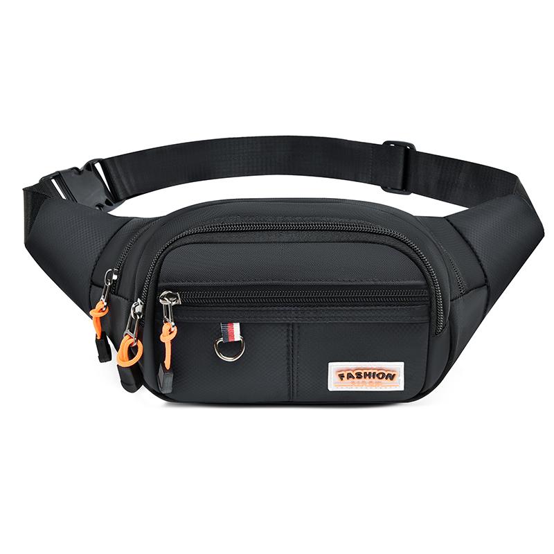 

Чоловіча водонепроникна поясна сумка - Унісекс сумка-бананка, що трансформується в нагрудну слінг-сумку (Поясний ремінь для бігу/подорожей із захищеними кишенями) чорний