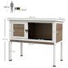 Wooden Guinea Pig Hutch, Small Animal Cage with Slide-out Tray, Openable Asphalt Roof, 84 x 43 x 70cm, Brown