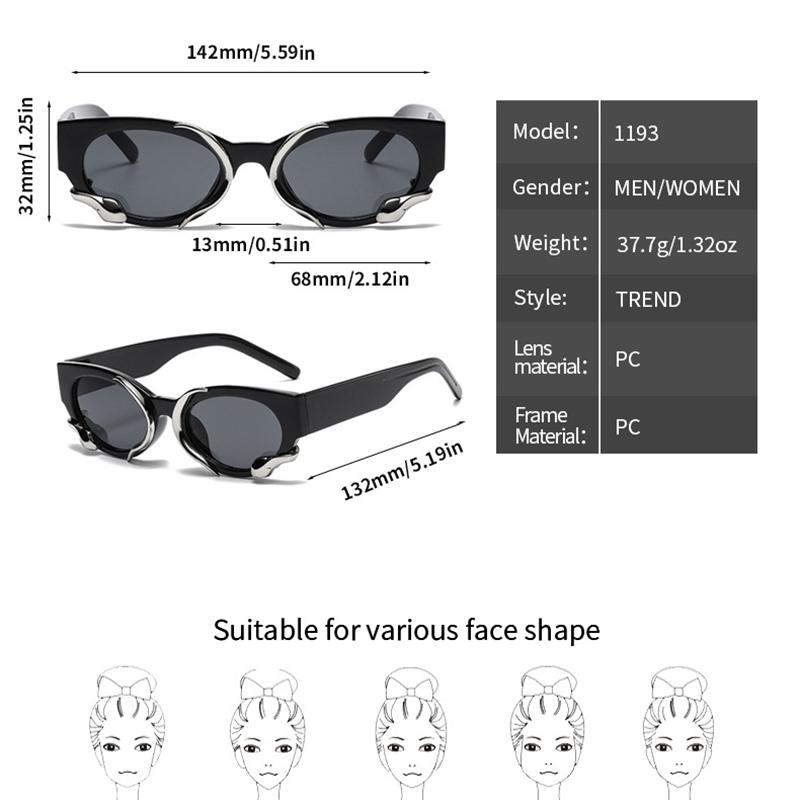 Fashion Vintage Cat Eye Snake Sunglasses Women For Men Luxury Brand Designer Punk Sun Glasses Trending Sexy Ladies Shades Uv400