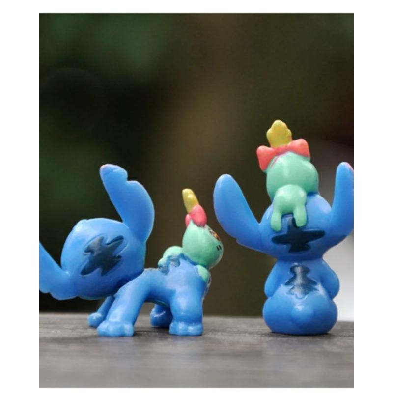 MINISO 6pcs Lilo & Stitch Cartoon Cute Figure Model Collection Anime Desktop Ornament Birthday Cake Decoration Kids Toys Gifts