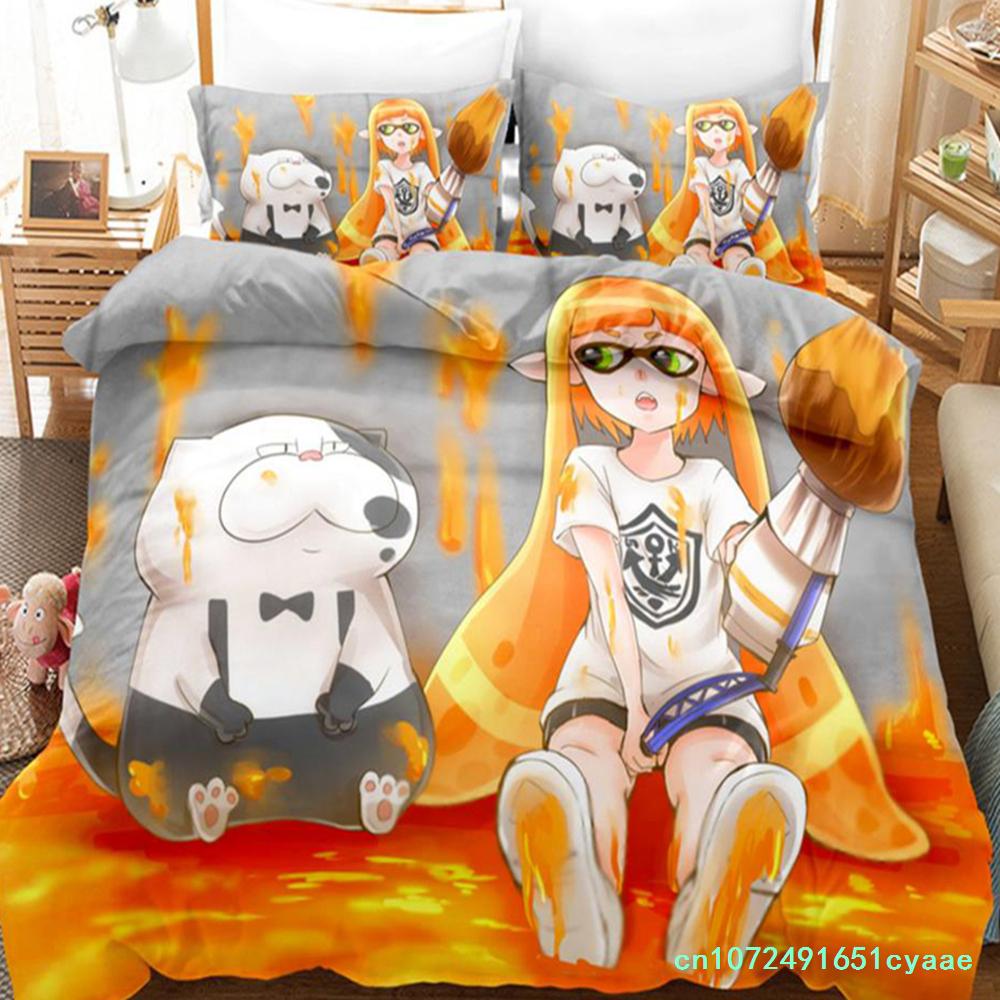 Splatoon Bedding Set Single Twin Full Queen King Size Kawaii Boys/girls Bed Set Aldult Boys Bedroom Duvet Cover Sets 3D Print