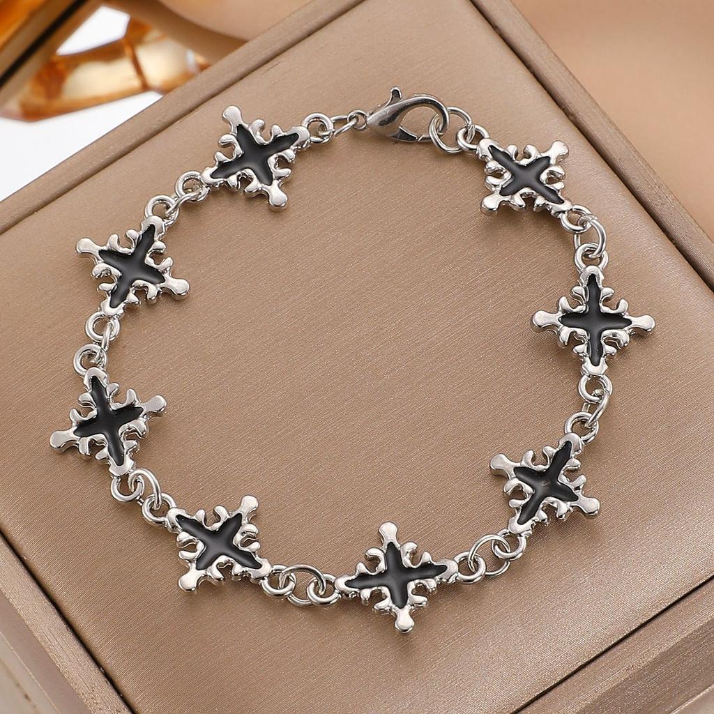 Stainless Steel Linking Star Pendant Bracelet for Women Men Punk Silver Color Cuban Chain Bracelet Fashion Jewelry Gifts