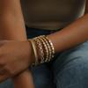 Non Tarnish PVD Gold Plated Jewelry Inlaid With Cubic Zirconia Bangles Stainless Steel Simple Bangle Bracelet Sets Women Jewelry