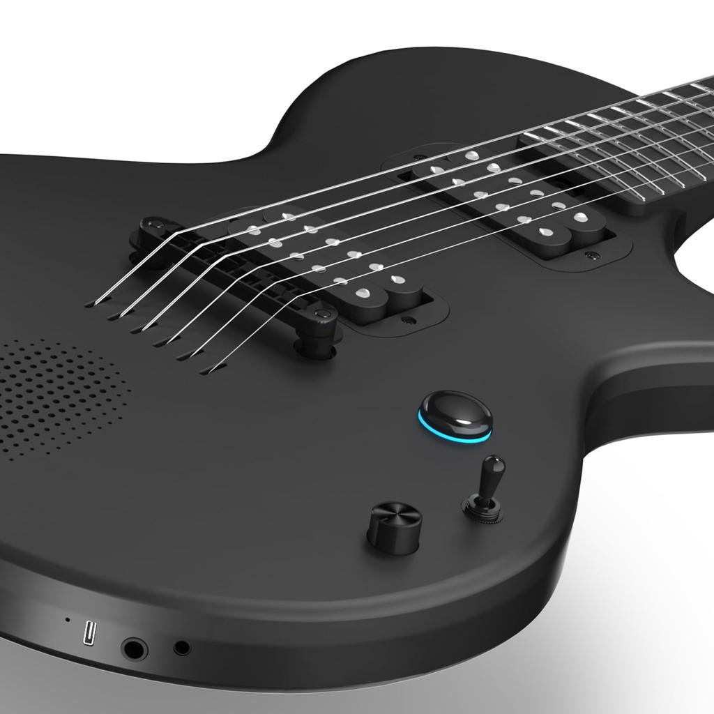 ENYA Nova GO Sonic Smart Electric Guitar Beginner Set Made of Carbon Fiber 10W Speaker Easy Operation with App Black Built-in & Multi-Effector