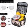 Black Brown Shiba Inu Dog And Flowers Insulated Lunch Bag for Women Kids Portable Food Boxes Thermal Lunch Box Tote