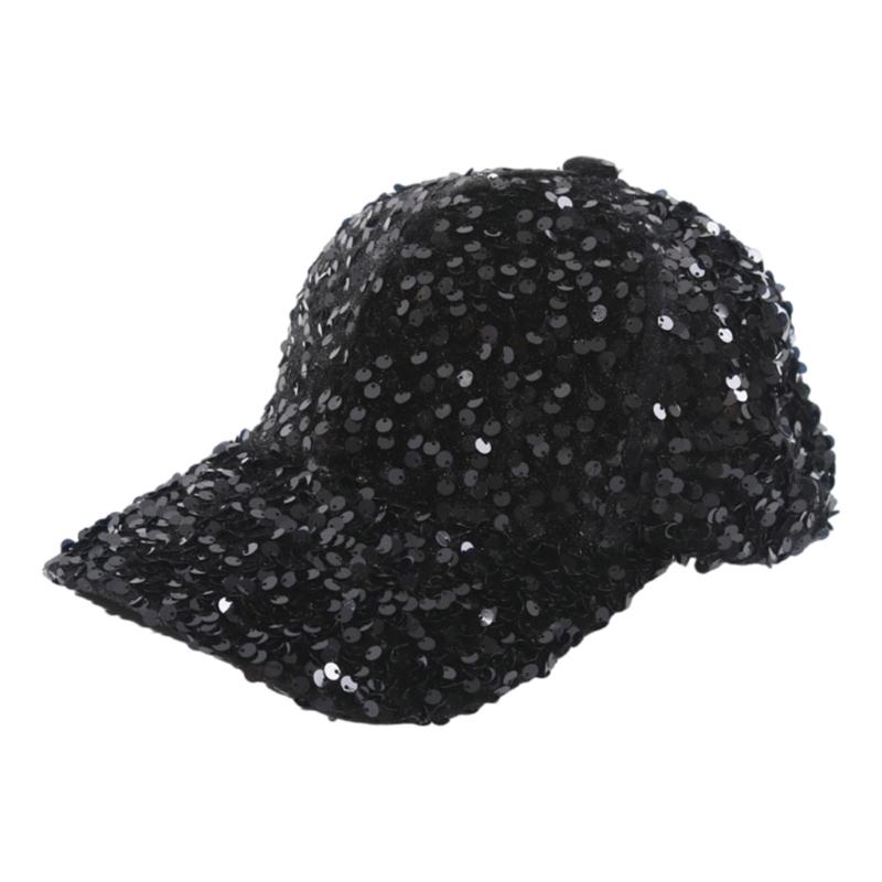 Unique Baseball Hat Sequined Headwear Adjustable Ponytail Hat for Casual and Sports for Men Women Teenagers