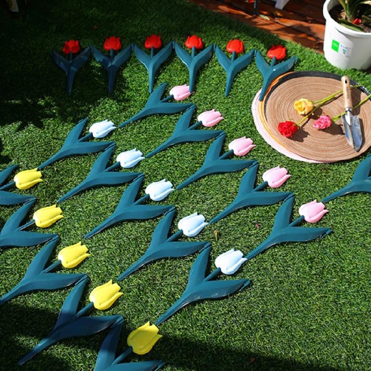 Decorative Tulips Flower Design Fence PVC Garden Fence for Interlocking of Yard and Pathway Borders Gardening Supply
