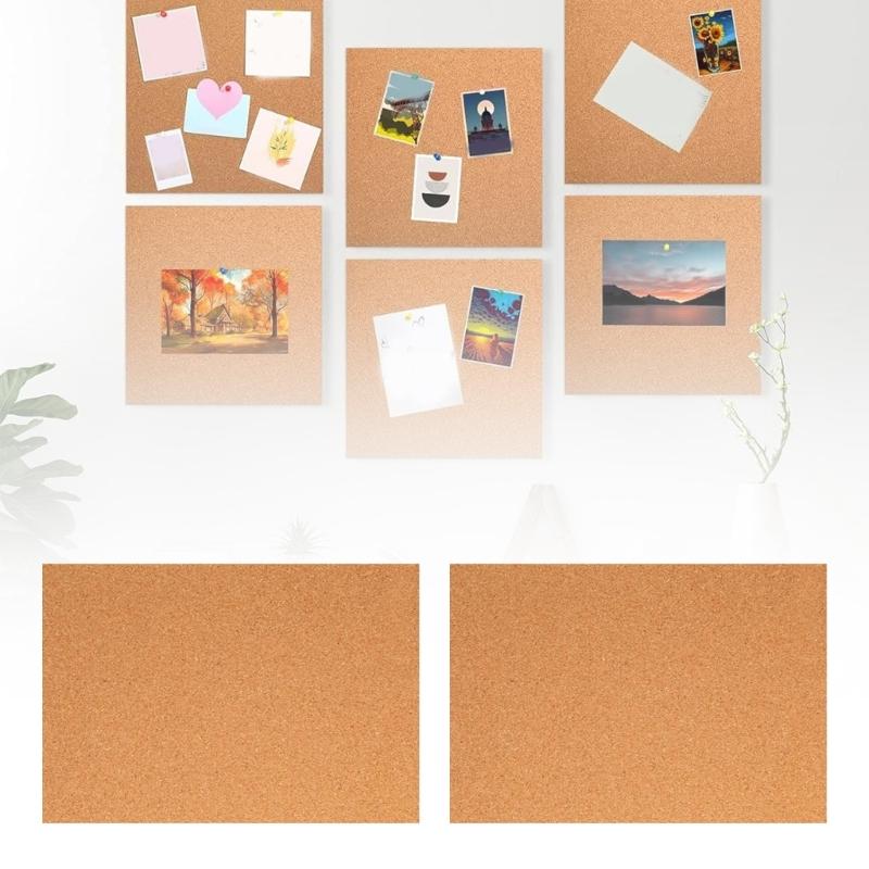 Adhesive Wood Base Covers 1mm Thick 8 Pack Cork Board Tile Note Sheet for DIY Projects Photo Wall Decoration Supplies