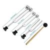 Ahvqevn 4-Pack Tuning Fork Set (128Hz, 256Hz, 512Hz) with Tuning Fork Hammer and Base for Sound Vibration Tools, Silver
