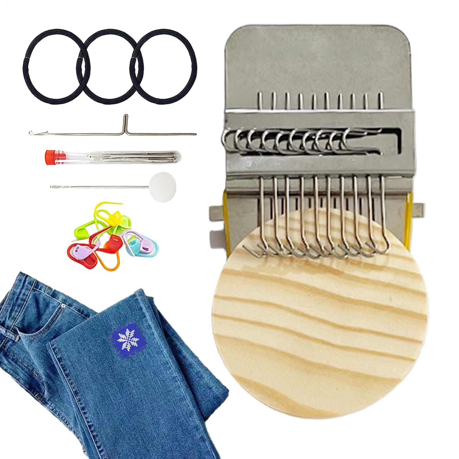 Knit Patch Loom Kit Patch Darning Sewing Tool Knitting Loom Kit For Beginners For Crochet Embroidery Craft Arts Yarn Projects